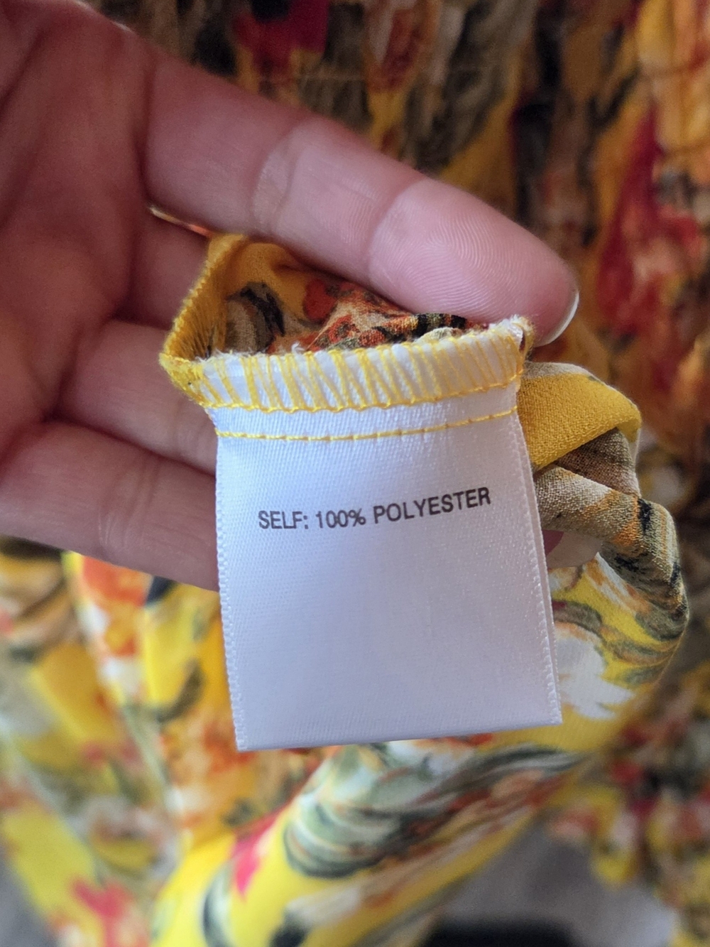 Rose & Olive Yellow Floral Flouncy Gathered Tunic Blouse Size L - Picture 10 of 11